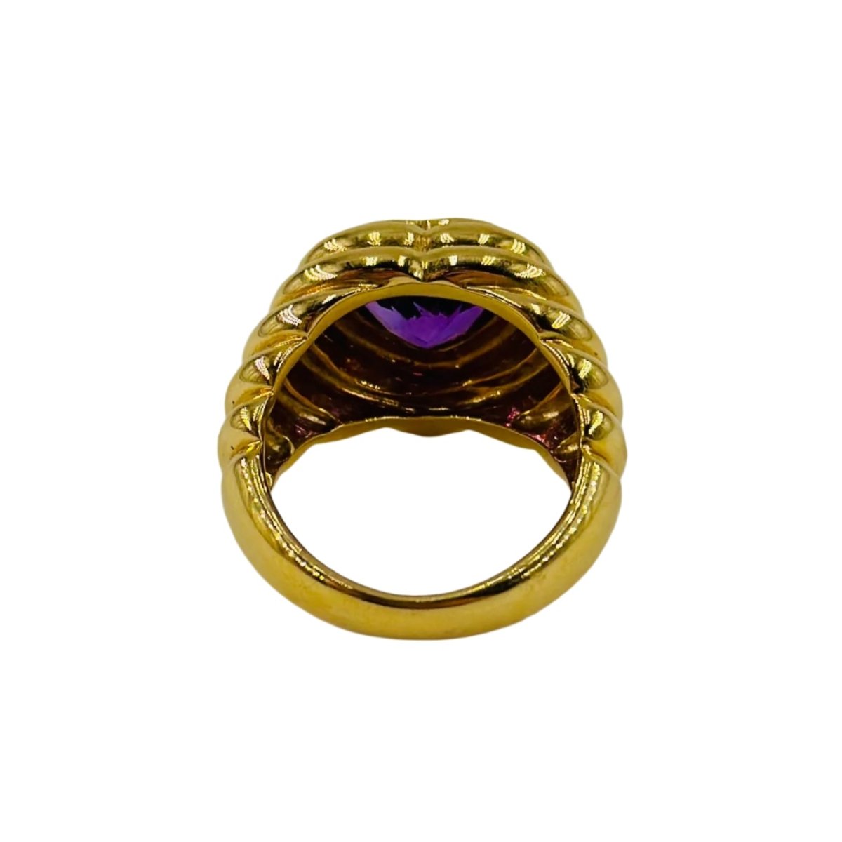 Bague en or jaune et améthyste - Castafiore