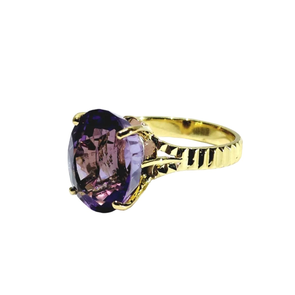 Bague en or jaune et améthyste - Castafiore