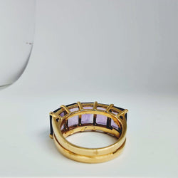 Bague en or jaune et améthystes - Castafiore