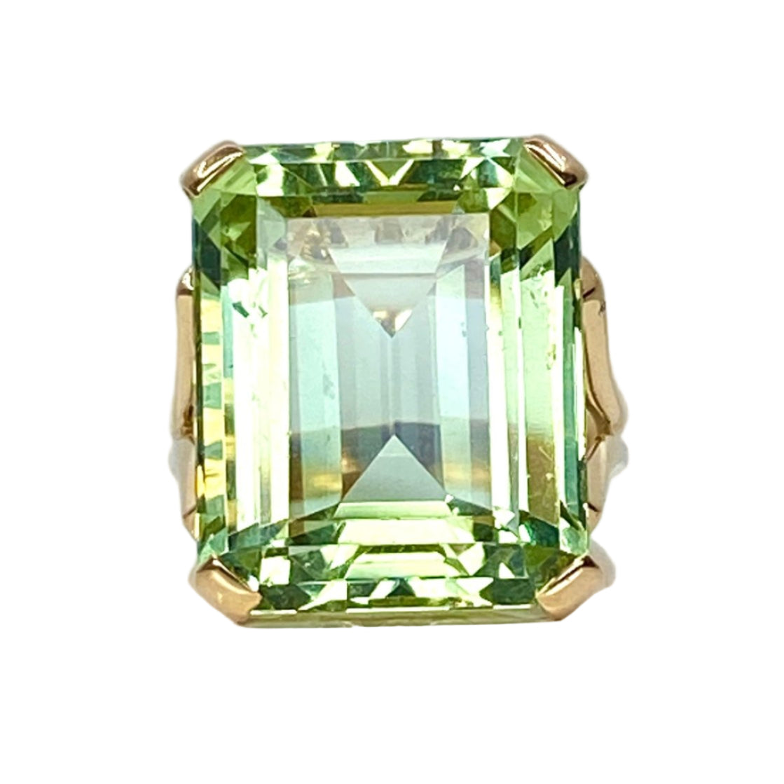Bague en or jaune et béryl vert - Castafiore