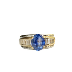 Bague en or jaune et blanc 18K saphir et diamants - Castafiore