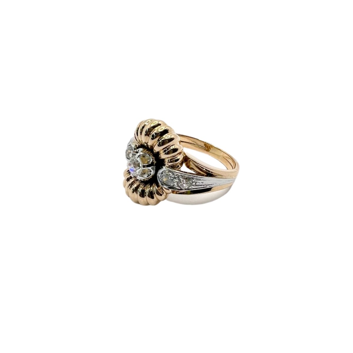 Bague en or jaune et blanc avec diamants - Castafiore