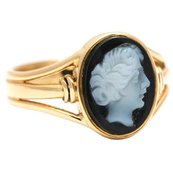Bague en or jaune et camée - Castafiore