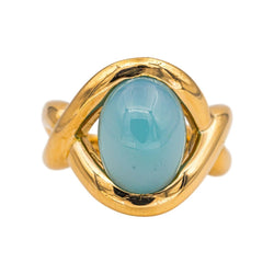 Ring Yellow gold Chrysoprase