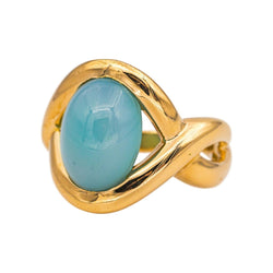 Ring Yellow gold Chrysoprase