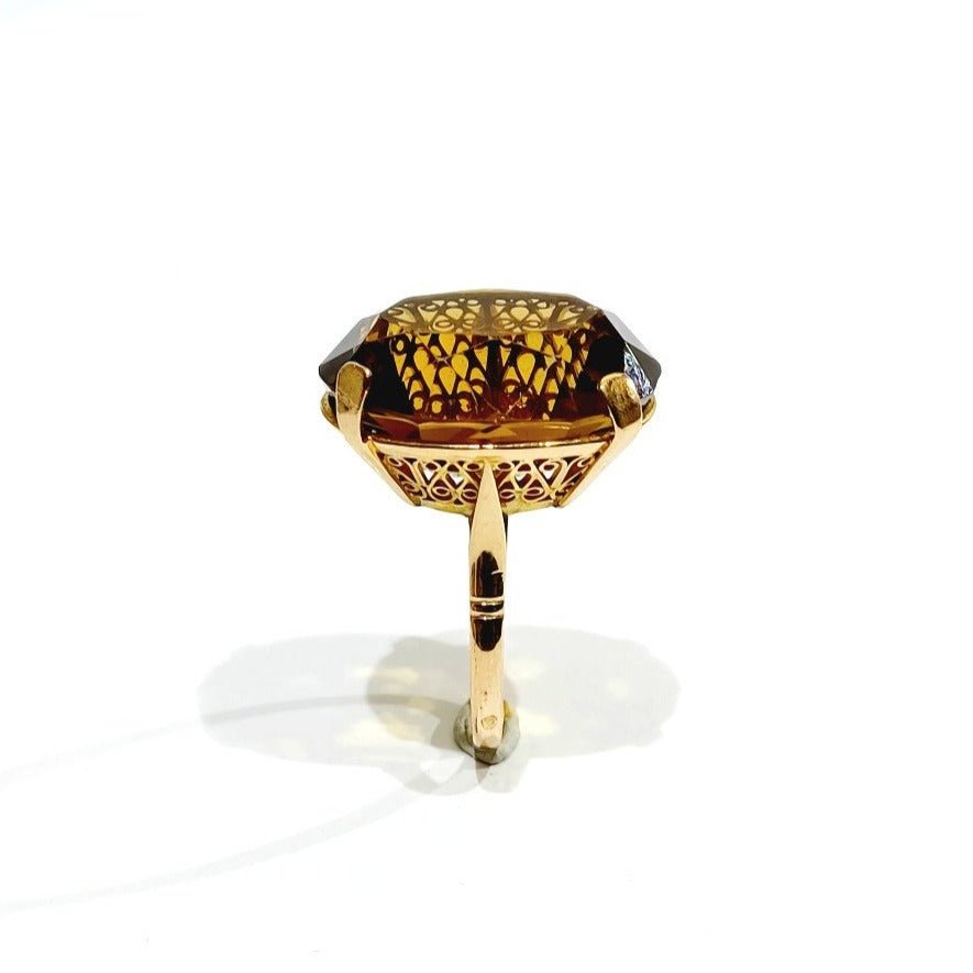 Bague en or jaune et citrine - Castafiore