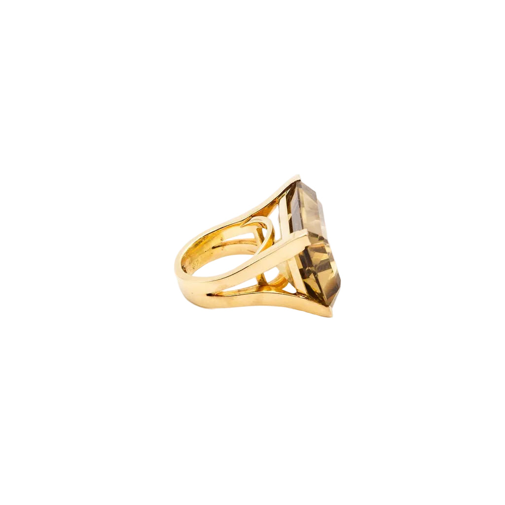 Bague en or jaune et citrine - Castafiore