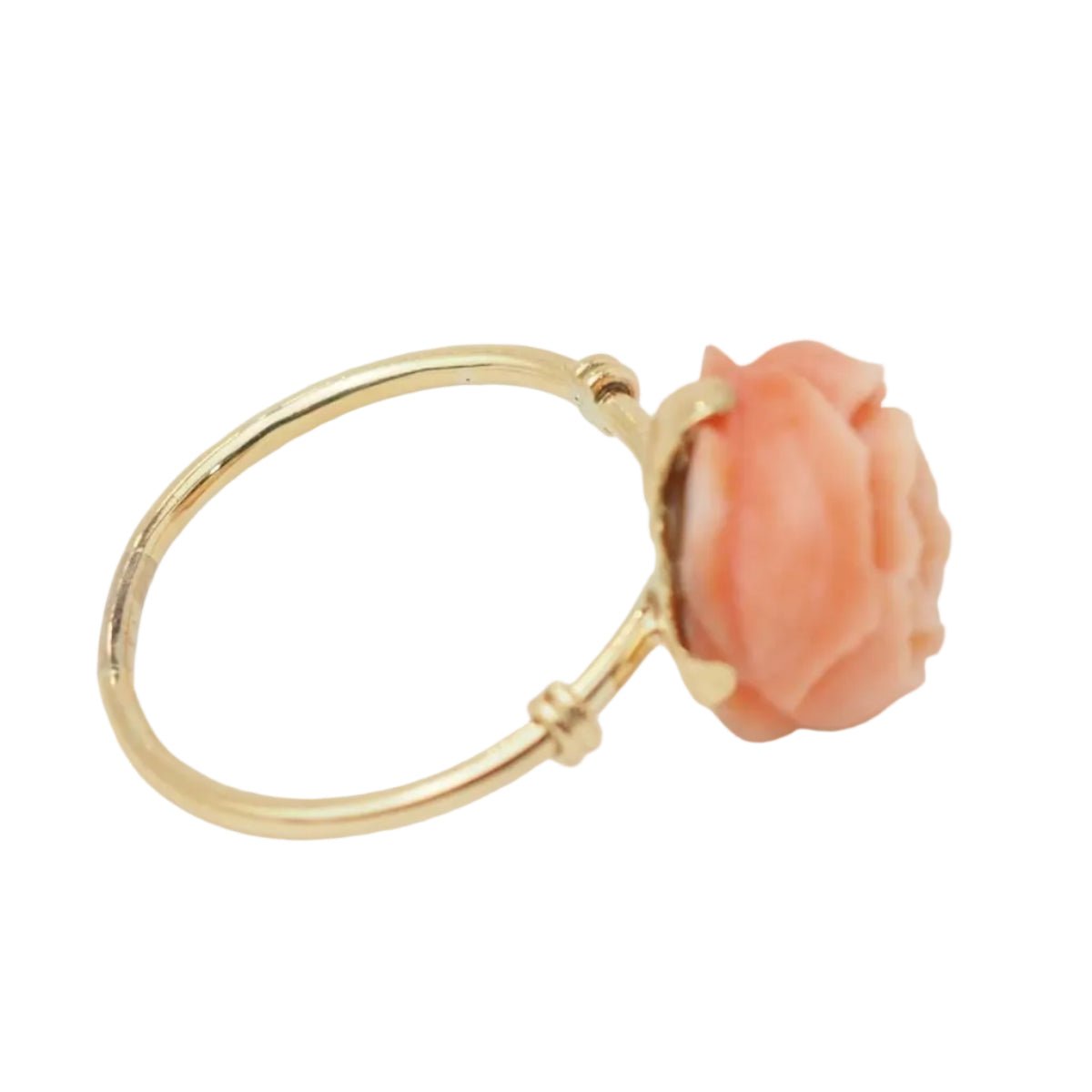 Bague en or jaune et corail - Castafiore