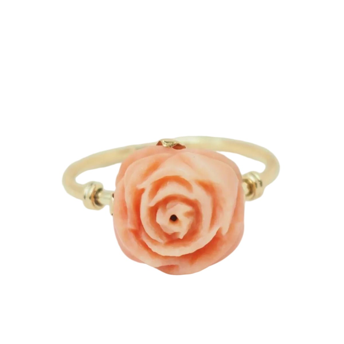 Bague en or jaune et corail - Castafiore