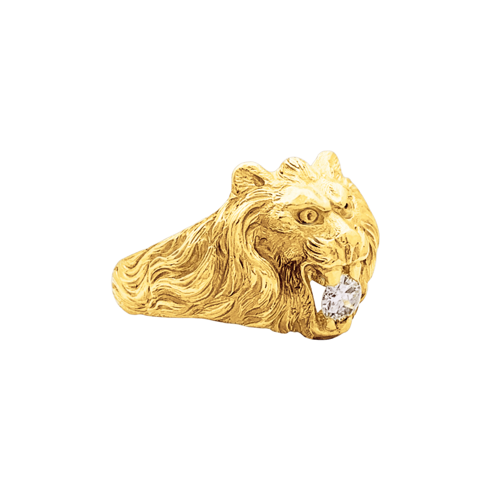 Ring "Lion", yellow gold, diamond.