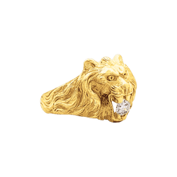 Ring "Lion", yellow gold, diamond.