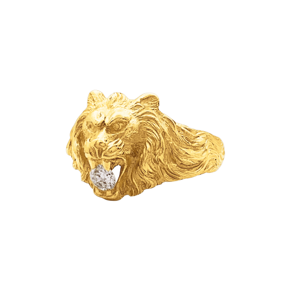 Ring "Lion", yellow gold, diamond.
