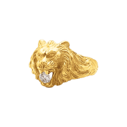 Ring "Lion", yellow gold, diamond.