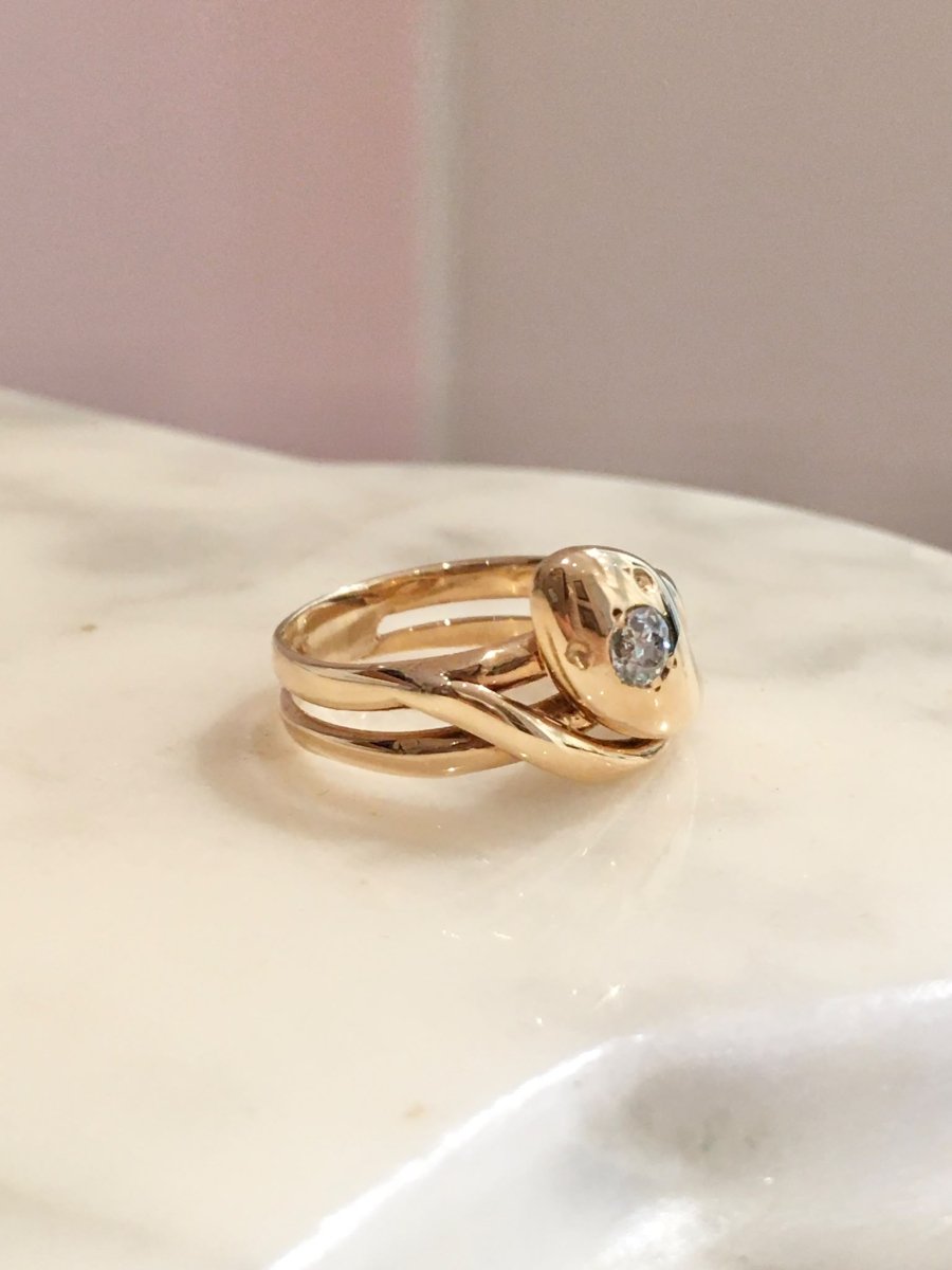 Bague en or jaune et diamant - Castafiore