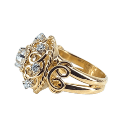 Bague en or jaune et diamant - Castafiore