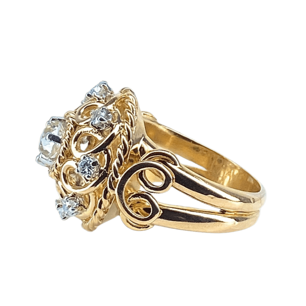 Bague en or jaune et diamant - Castafiore