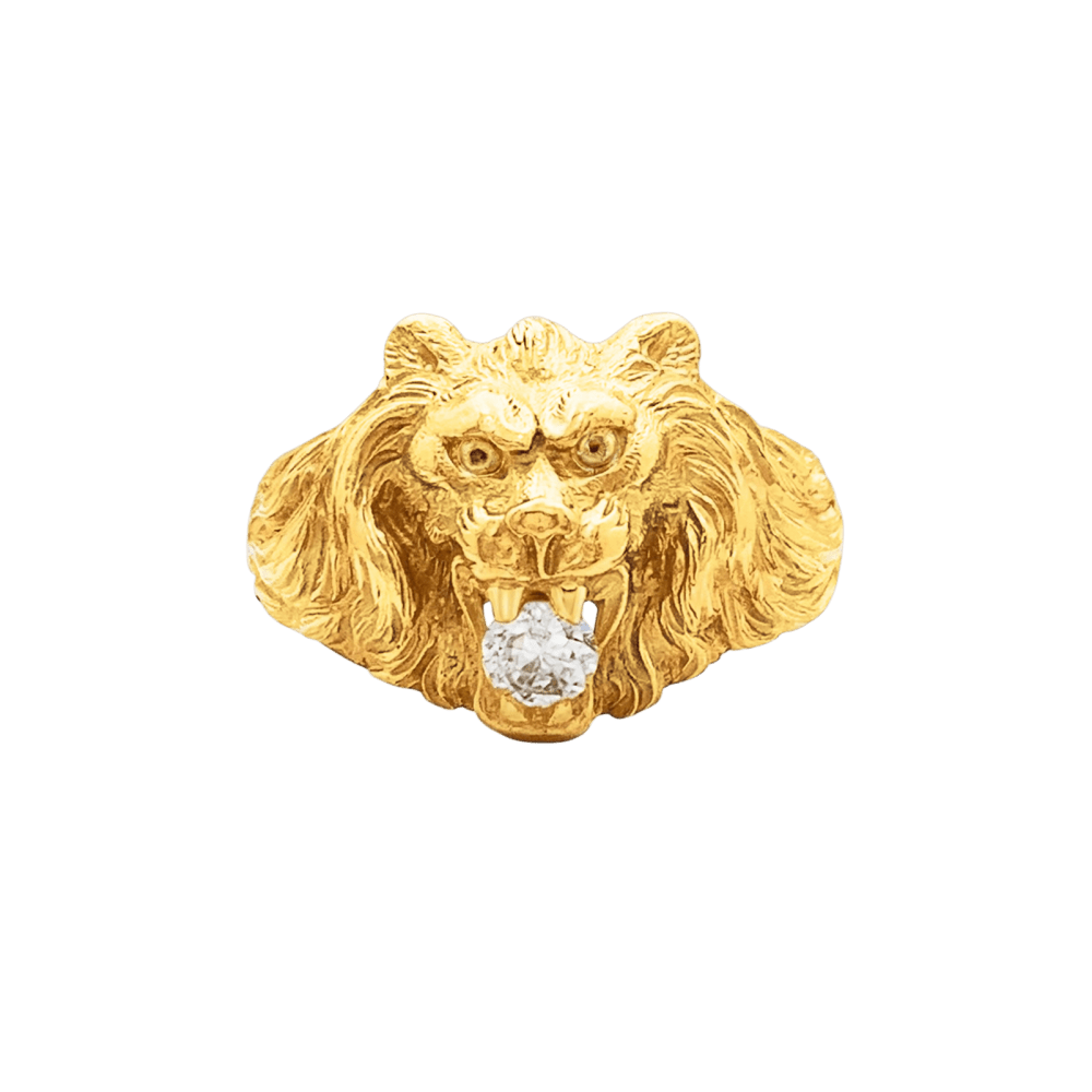 Ring "Lion", yellow gold, diamond.