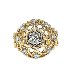 Bague en or jaune et diamant - Castafiore