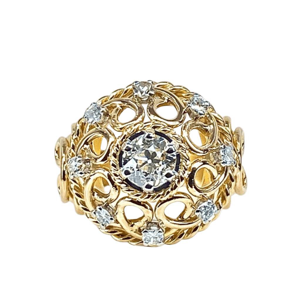 Bague en or jaune et diamant - Castafiore