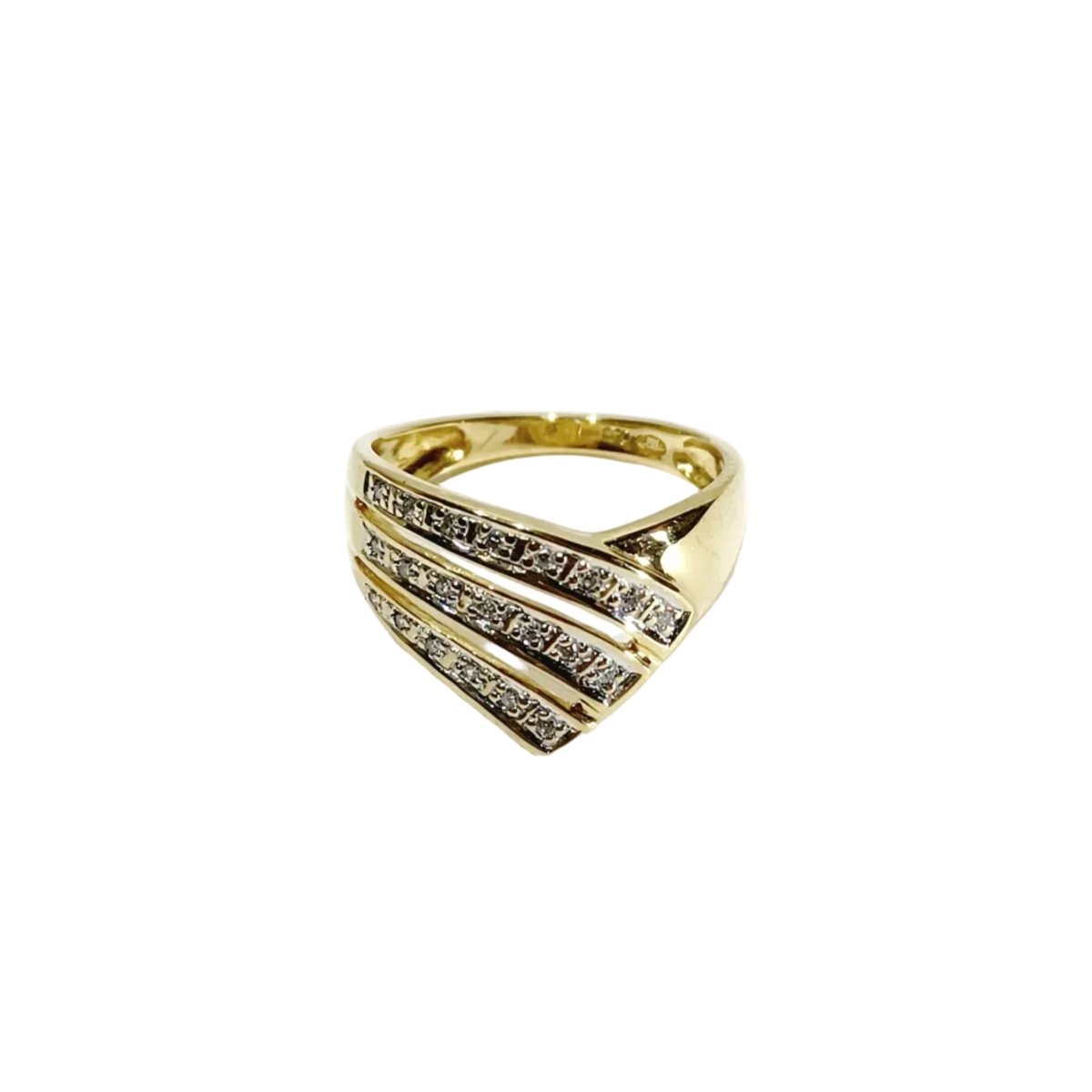Bague en or jaune et diamants - Castafiore