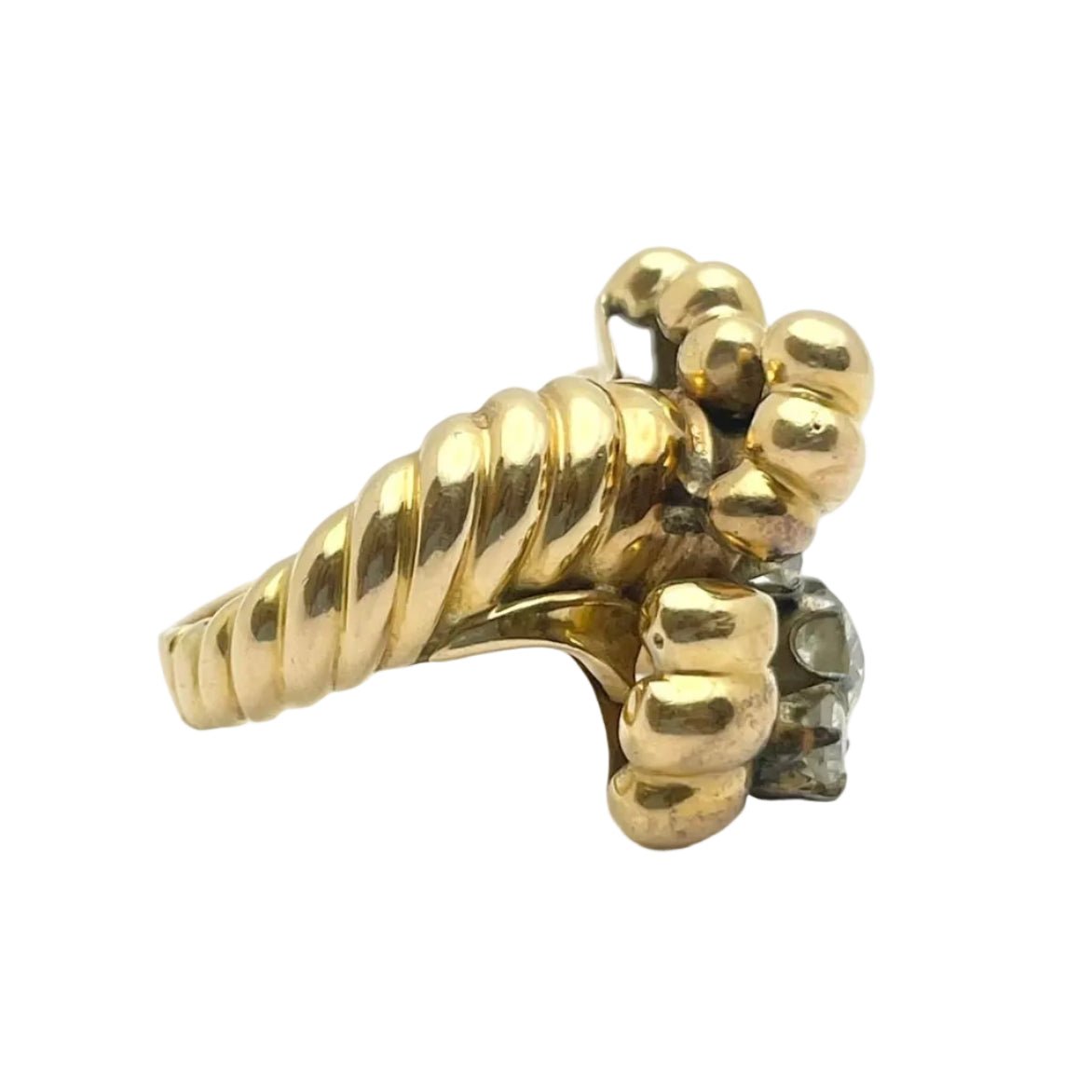 Bague en or jaune et diamants - Castafiore