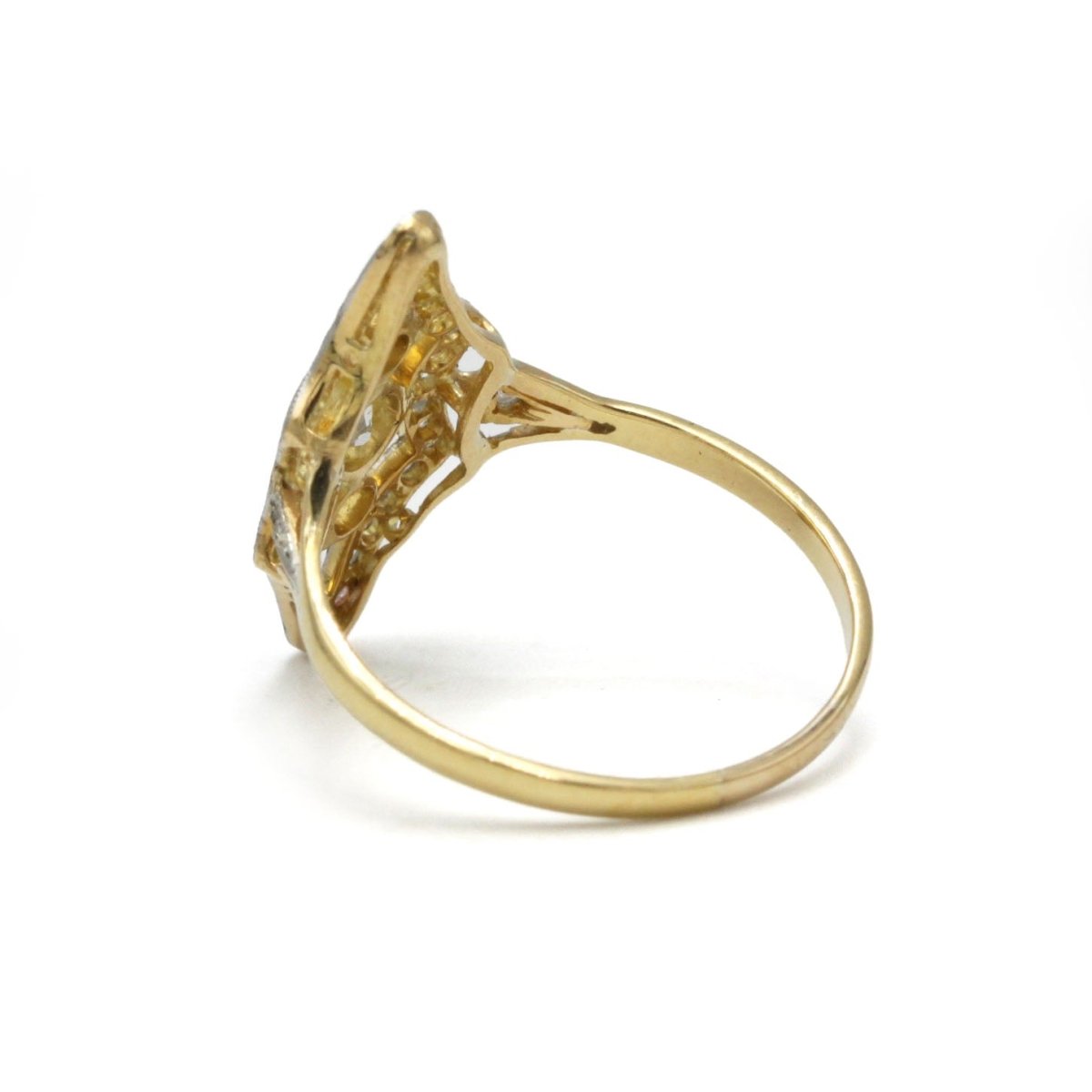 Bague en or jaune et diamants - Castafiore