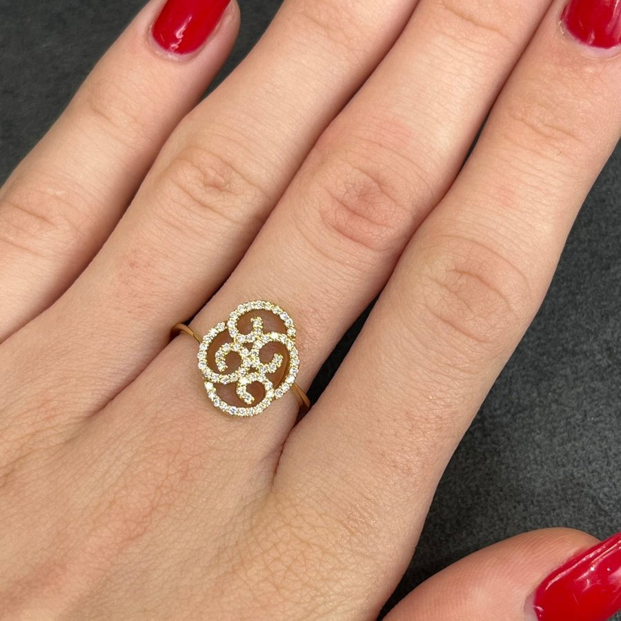 Bague en or jaune et diamants - Castafiore