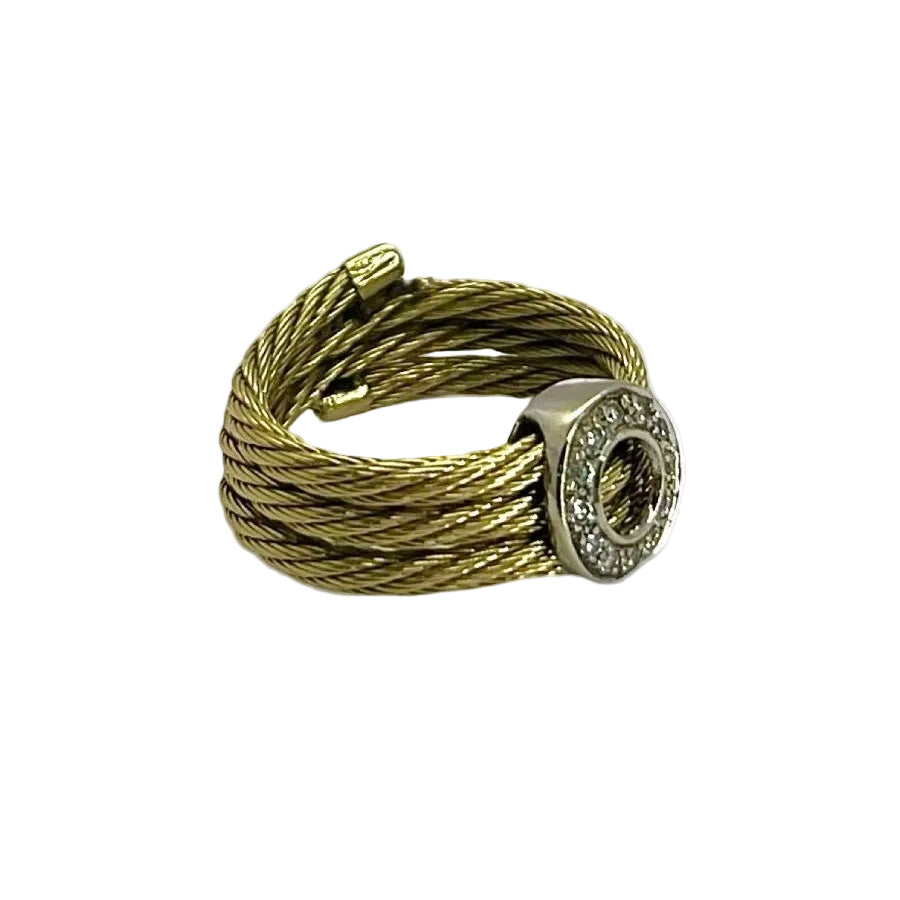 Bague en or jaune et diamants - Castafiore