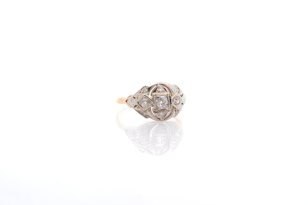 Bague en or jaune et diamants - Castafiore