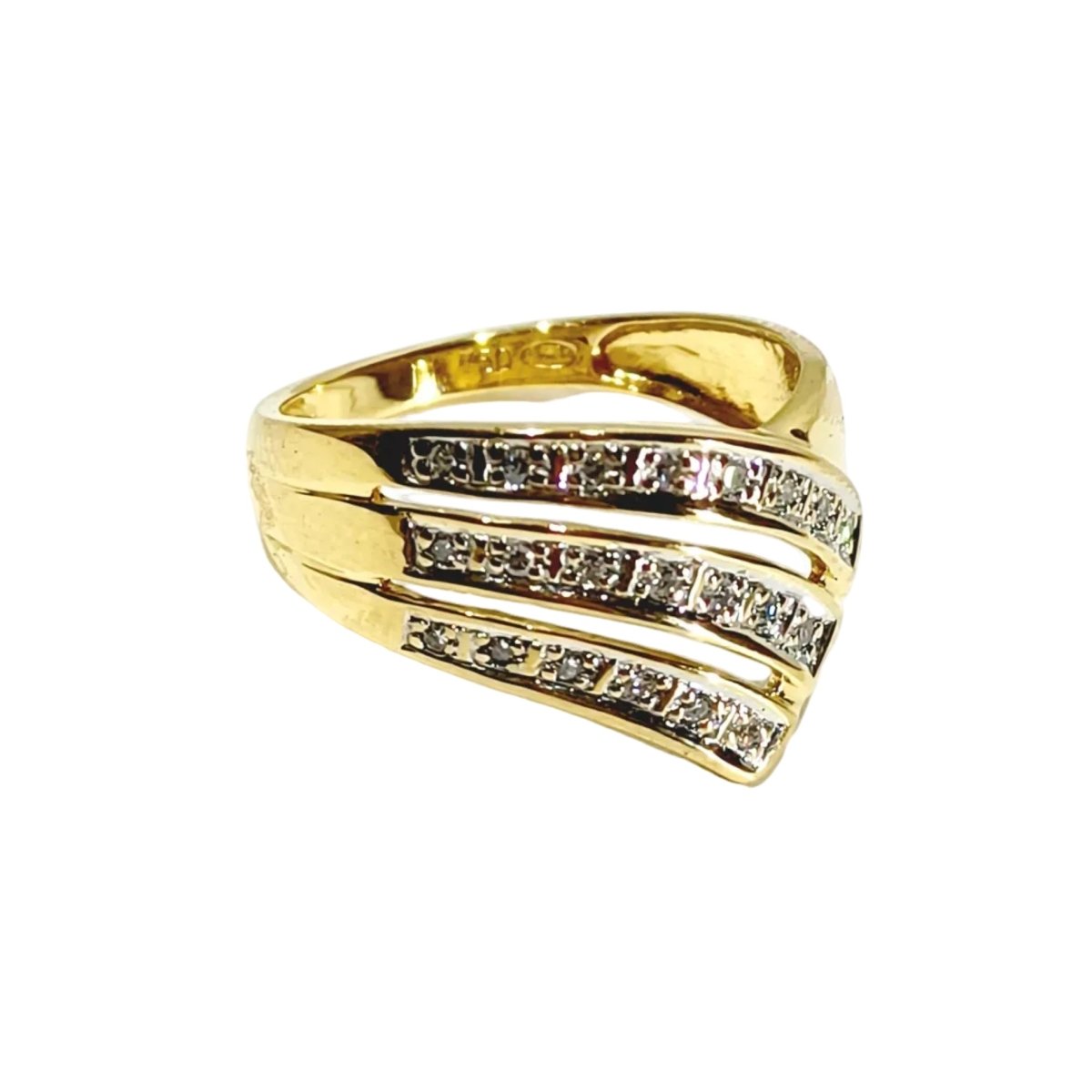 Bague en or jaune et diamants - Castafiore