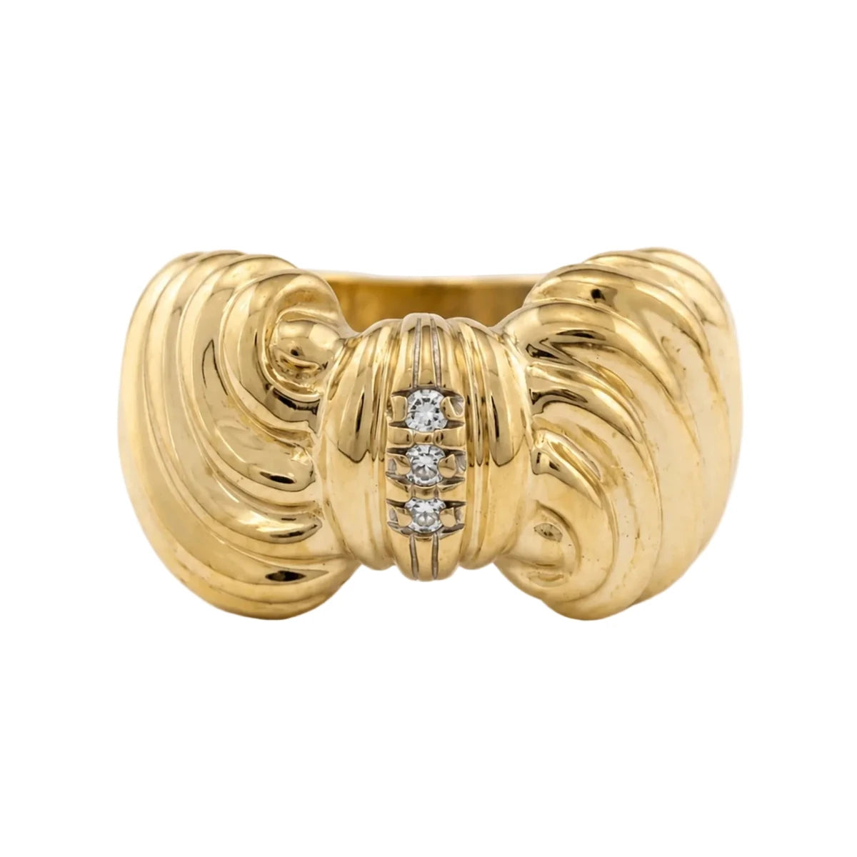 Bague en or jaune et diamants - Castafiore
