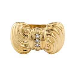 Bague en or jaune et diamants - Castafiore