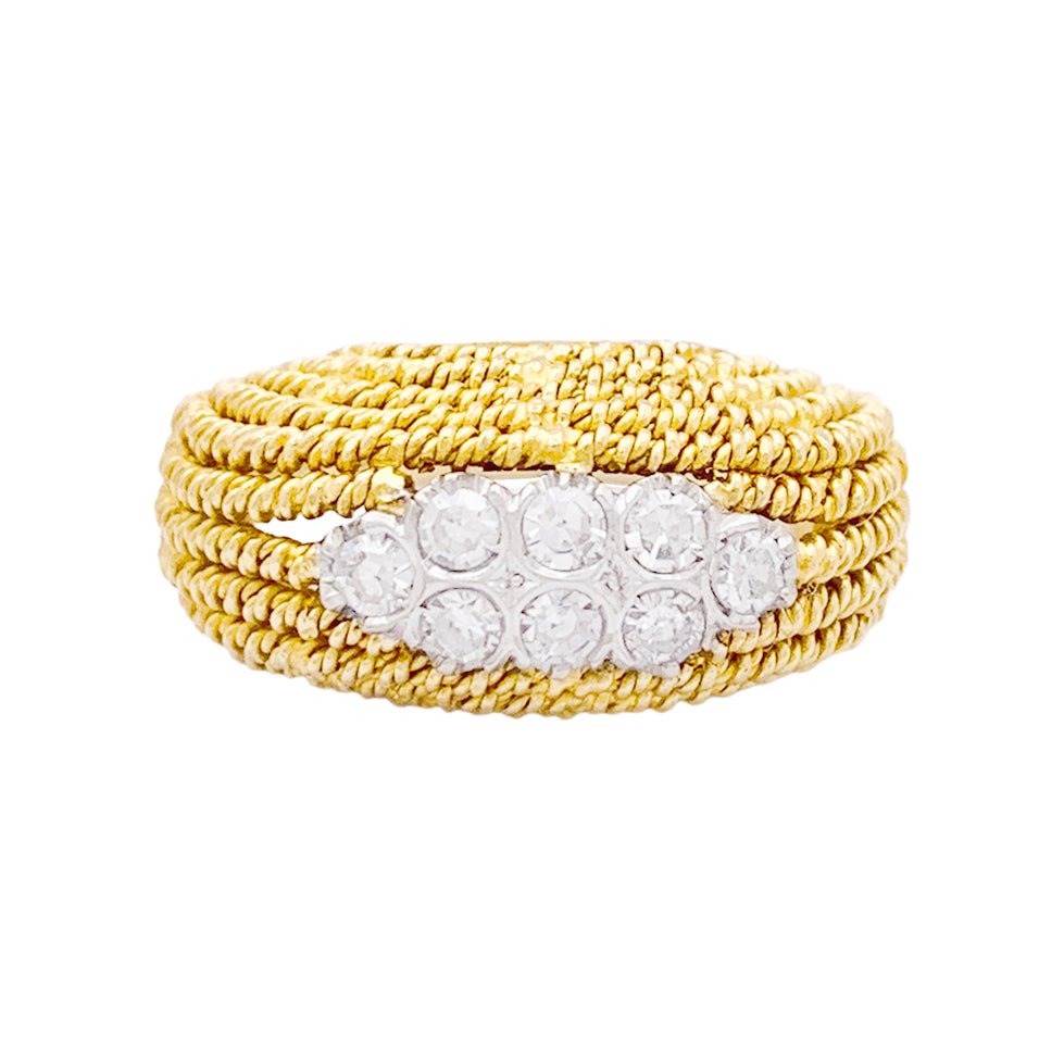 Bague en or jaune et diamants - Castafiore