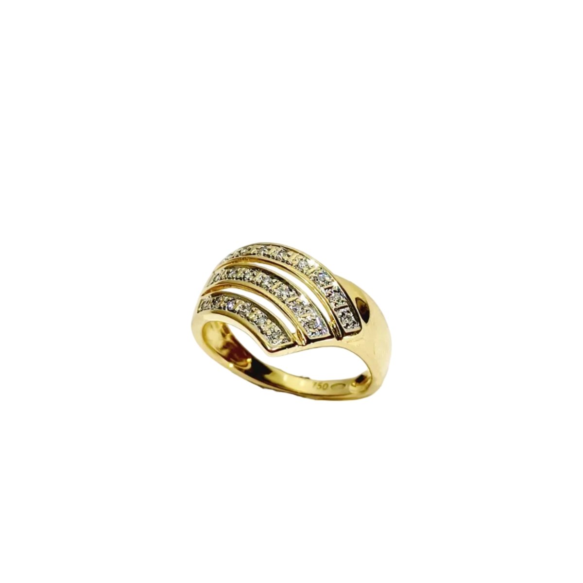 Bague en or jaune et diamants - Castafiore