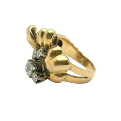 Bague en or jaune et diamants - Castafiore