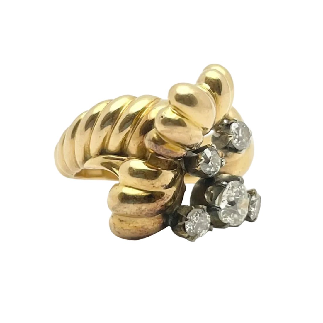 Bague en or jaune et diamants - Castafiore