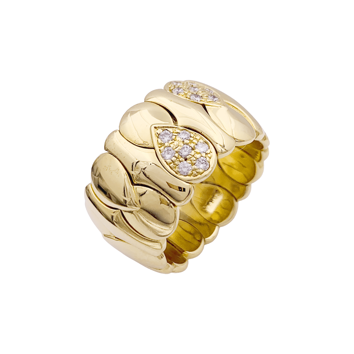 Bague en or jaune et diamants - Castafiore