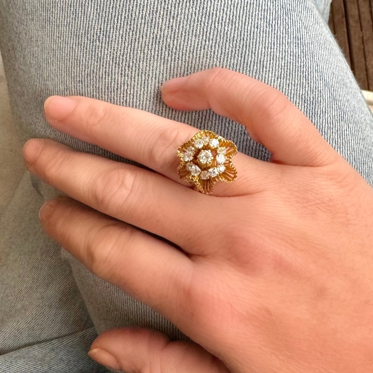 Bague en or jaune et diamants - Castafiore