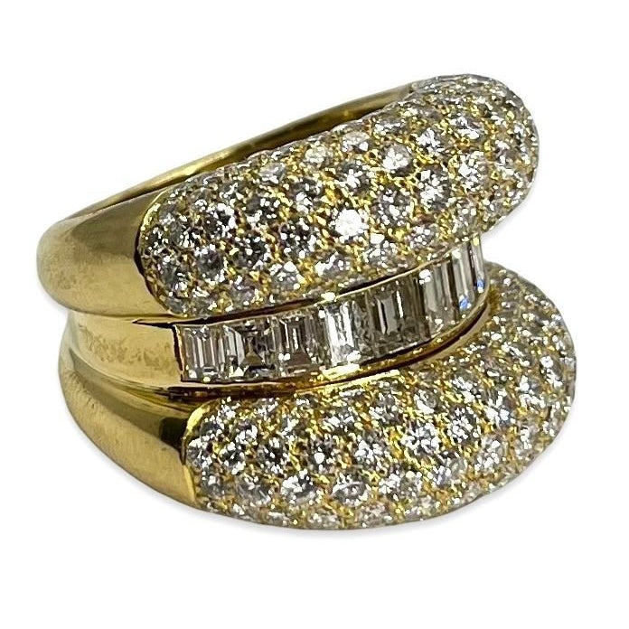 Bague en or jaune et diamants - Castafiore