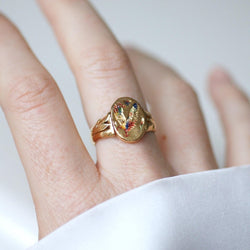 Bague en or jaune et émail - Castafiore