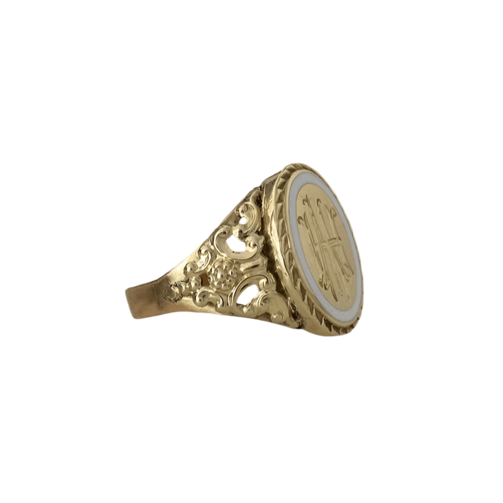 Bague en or jaune et émail - Castafiore