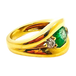 Bague en or jaune et émeraude - Castafiore