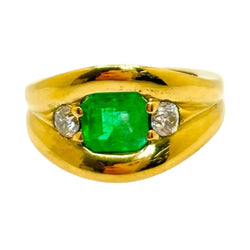 Bague en or jaune et émeraude - Castafiore