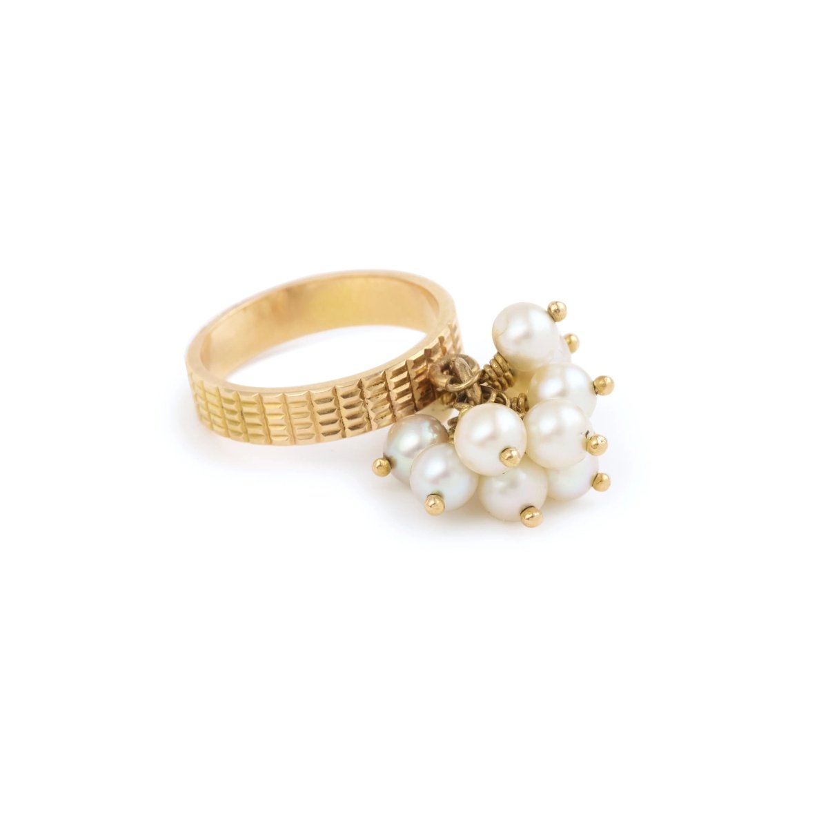 Bague en or jaune et grelots de perles - Castafiore