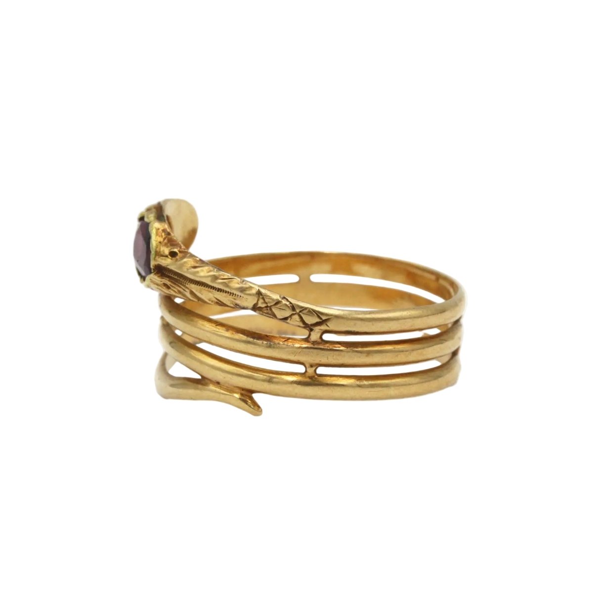 Bague en or jaune et grenat - Castafiore