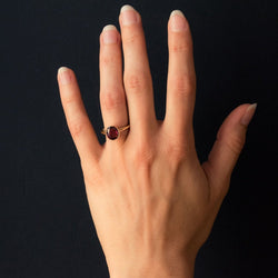 Bague en or jaune et grenat rhodolite - Castafiore