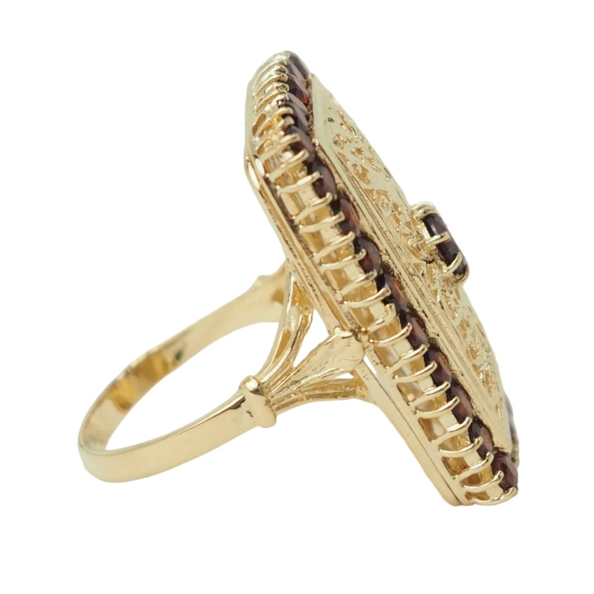 Bague en or jaune et grenats - Castafiore