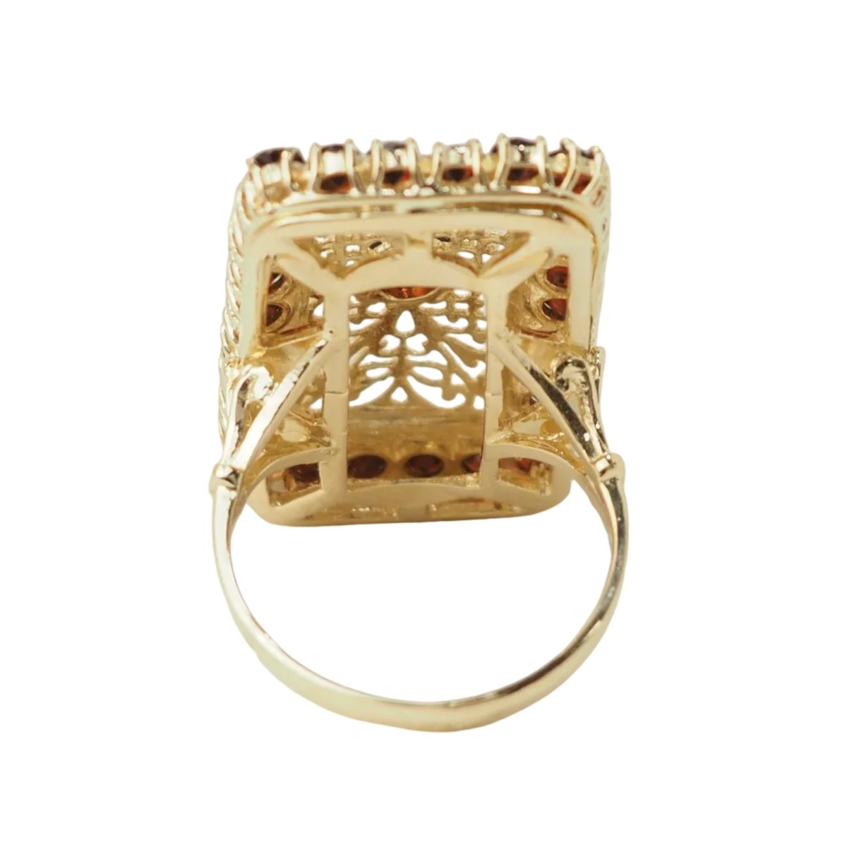 Bague en or jaune et grenats - Castafiore