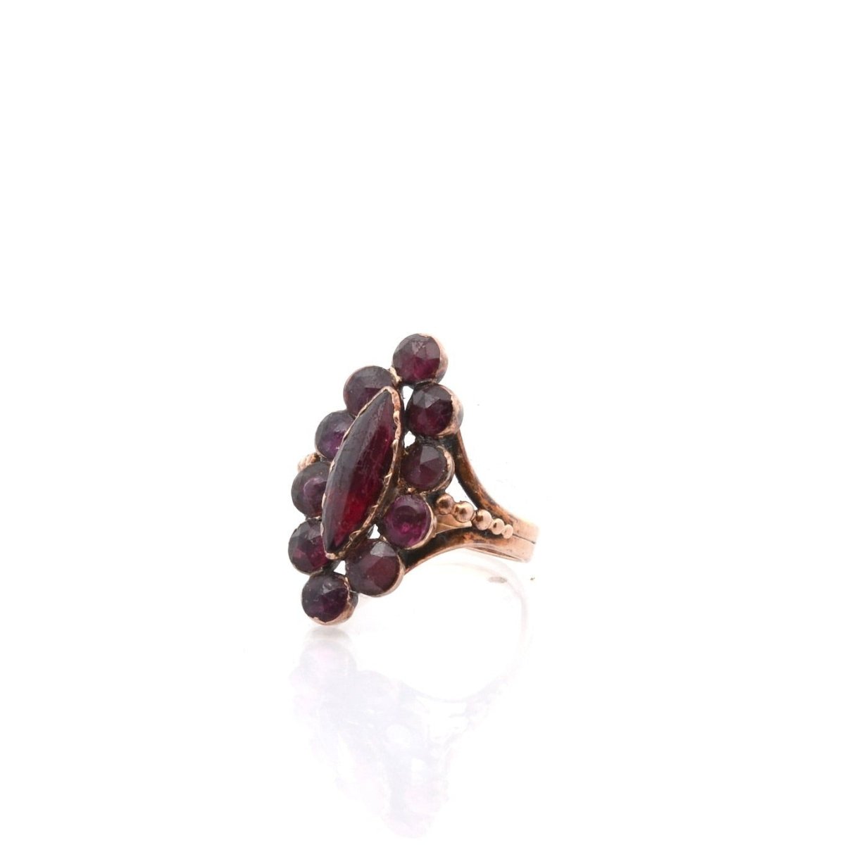 Bague en or jaune et grenats - Castafiore