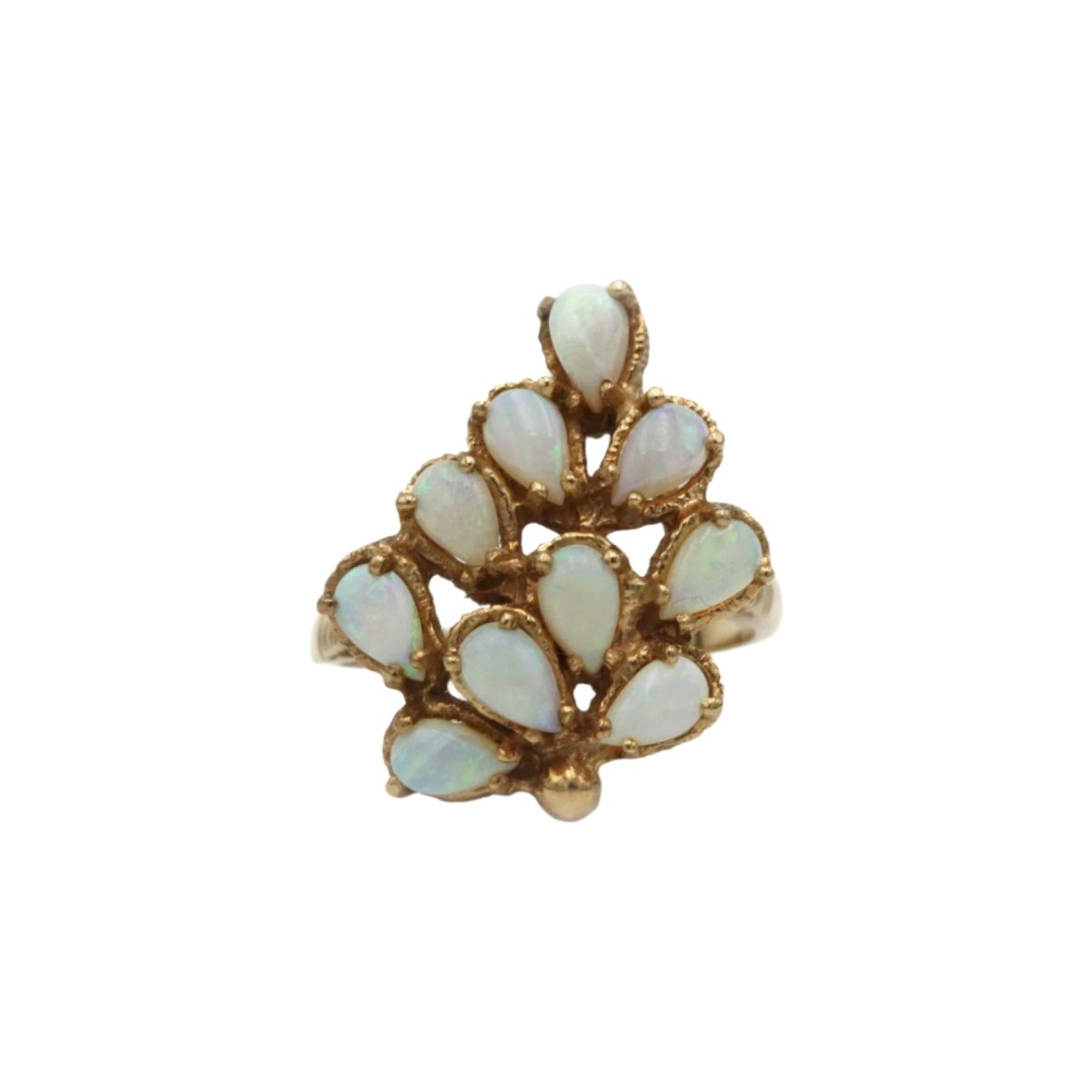 Bague en or jaune et opales arlequines - Castafiore